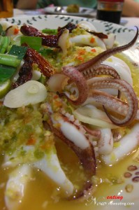 Steamed Fresh Squids Ala Thai